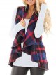 Plaid Vest Women Lapel Open Front Sleeveless Cardigan Outerwear With Pockets