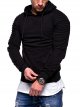 Men's Casual Fashion Sports Raglan Sleeves Striped Hoodie Pullover Long Sleeve Solid Color Sweater