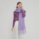 New Thickened Warm Mohair Scarf With Tassels Fashion Winter Women's Long Solid Color Soft Winter Cashmere Shawl