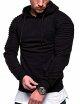 Men's Casual Fashion Sports Raglan Sleeves Striped Hoodie Pullover Long Sleeve Solid Color Sweater