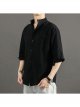 Cotton and linen short sleeve shirt