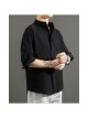 Cotton and linen short sleeve shirt