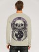 Men's 3D Graphic Skull T-Shirt Print Long Sleeve Daily Tops Purple