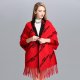 Fashion European and American style color printing long scarf with sleeves women's sweater shawl