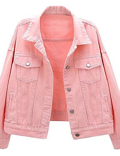 Women's Basic Button Down Denim Jean Jacket Coat