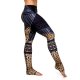 Women's High Waist Yoga Pants Stirrup Leggings Butt Lift Leopard Dark Blue Elastane Running Fitness Sports Activewear High Elasticity Skinny