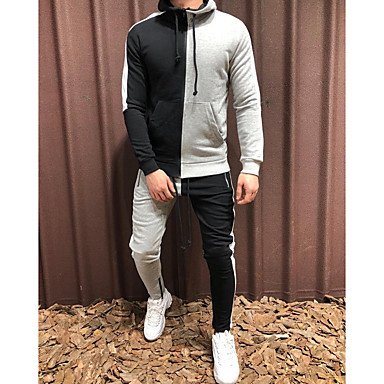 Men's Activewear Full Zip Warm Tracksuit Sports Set Casual Track Suit