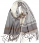 Autumn and winter new scarf women's European and American British College style gray plaid tassel scarf