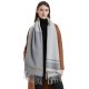 Autumn and winter new scarf women's European and American British College style gray plaid tassel scarf