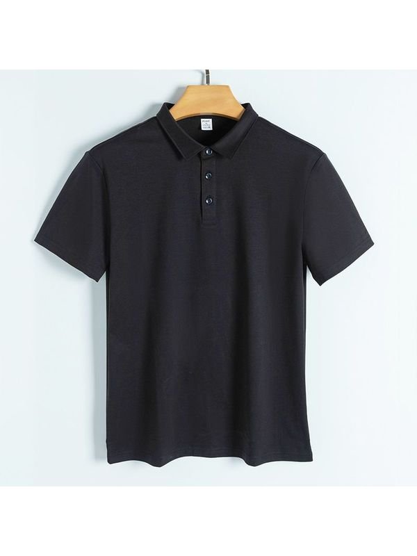 Cotton silk solid color short sleeves