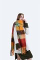 New European and American autumn and winter like cashmere scarf women's wool tassel knitted plaid shawl